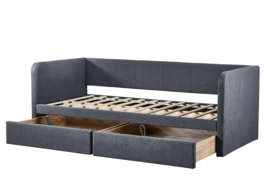BED 'PARMA' 90X200 MET LATTENBODEM GRIJS