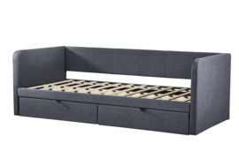 BED 'PARMA' 90X200 MET LATTENBODEM GRIJS
