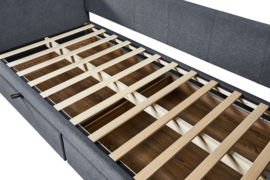 BED 'PARMA' 90X200 MET LATTENBODEM GRIJS