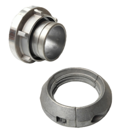 Storz knelring koppelingset aluminium 2" | 52 mm | DN 50 x NOK | NA 66 - KORTE PILAAR + 3-DELIGE KNELRING