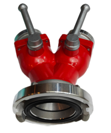 Verdeelstuk 2-weg Storz met snelafsluiters IN: NA 115 |  UIT: NA 66-66