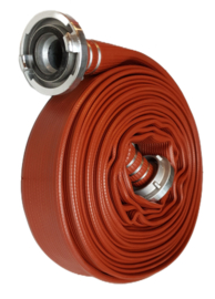 Professionele brandslang | Type Heavy Duty NBR rubber rood 1,5" | DN 40 |  38 mm x  lengte 20 meter + Storz NOK | NA 66 (Storz C) (zeer slijtvast + o.a. oliebestendig)