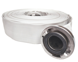 Brandslang STANDAARD plat oprolbaar wit - 2" | 52 mm x 60 meter + Storz NOK | NA 66 (Storz C)