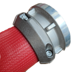 Professionele Heavy Duty brandslang NBR rubber Rood 4" | DN 100 |  102 mm x  lengte 60 meter + Storz NOK | NA 115  (Storz 100) 3-delige KNELRINGSET