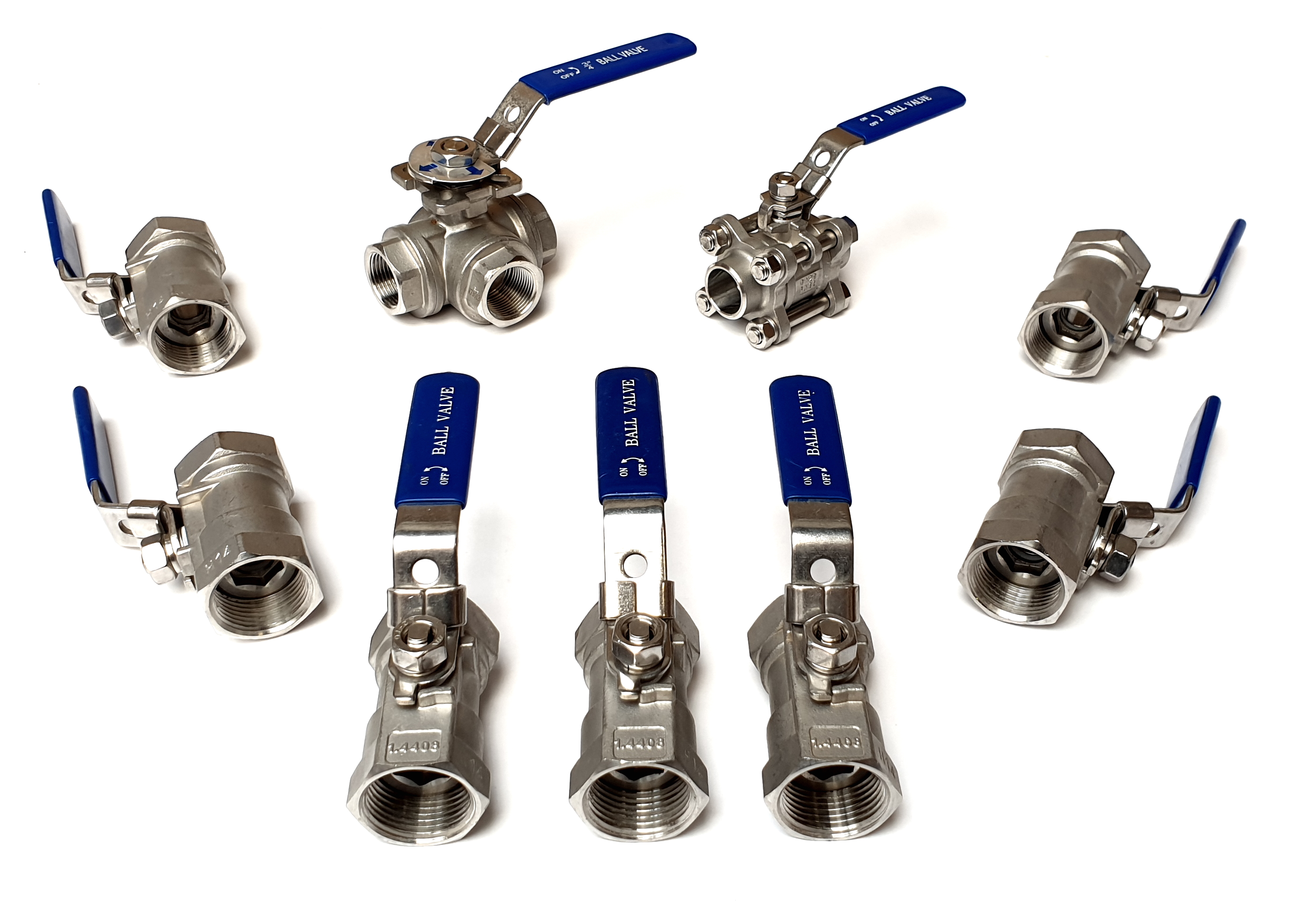 RVS 316 | INOX kogelkraan 2-delig | Volle doorlaat BSP binnendraad | 3" - DN80