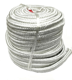 Vierkant gevlochten glasvezelpakking | Fibreglass braided square yarn packing | Vierkant 15 x 15 mm