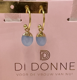 Chalcedoon blauw oorbellen