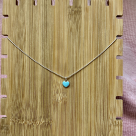 Turquoise hart ketting