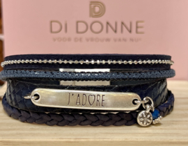 J'adore donker blauwe armband