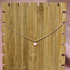 Roze hart ketting