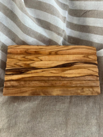 Olijfhouten zeepschaal ribbel