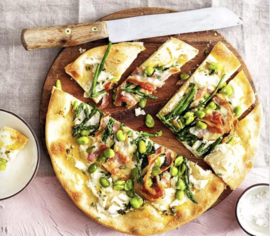 Pizza groene asperges