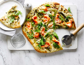 Pizza gerookte zalm