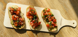 MINI PIZZA, TAPAS & BRUSCHETTA  PLANKJES  43 x 14 cm , set van 3 stuks