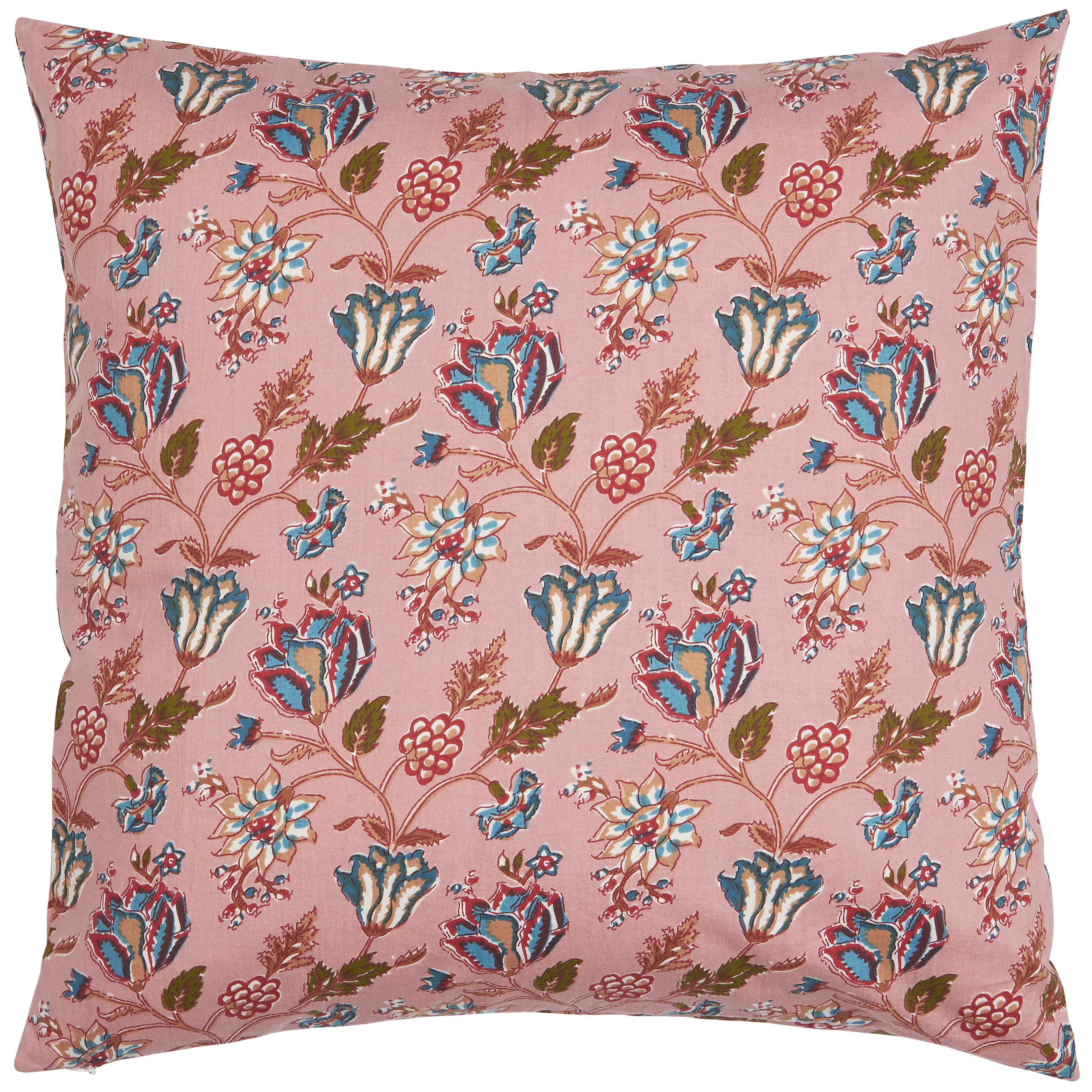 Kussenhoes Gedecoreerd | Roze met blauwe bloemetjes | IB Laursen