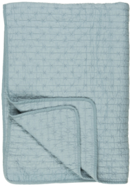 Gewatteerd plaid | met kruissteek, blauw | Één persoons | IB Laursen