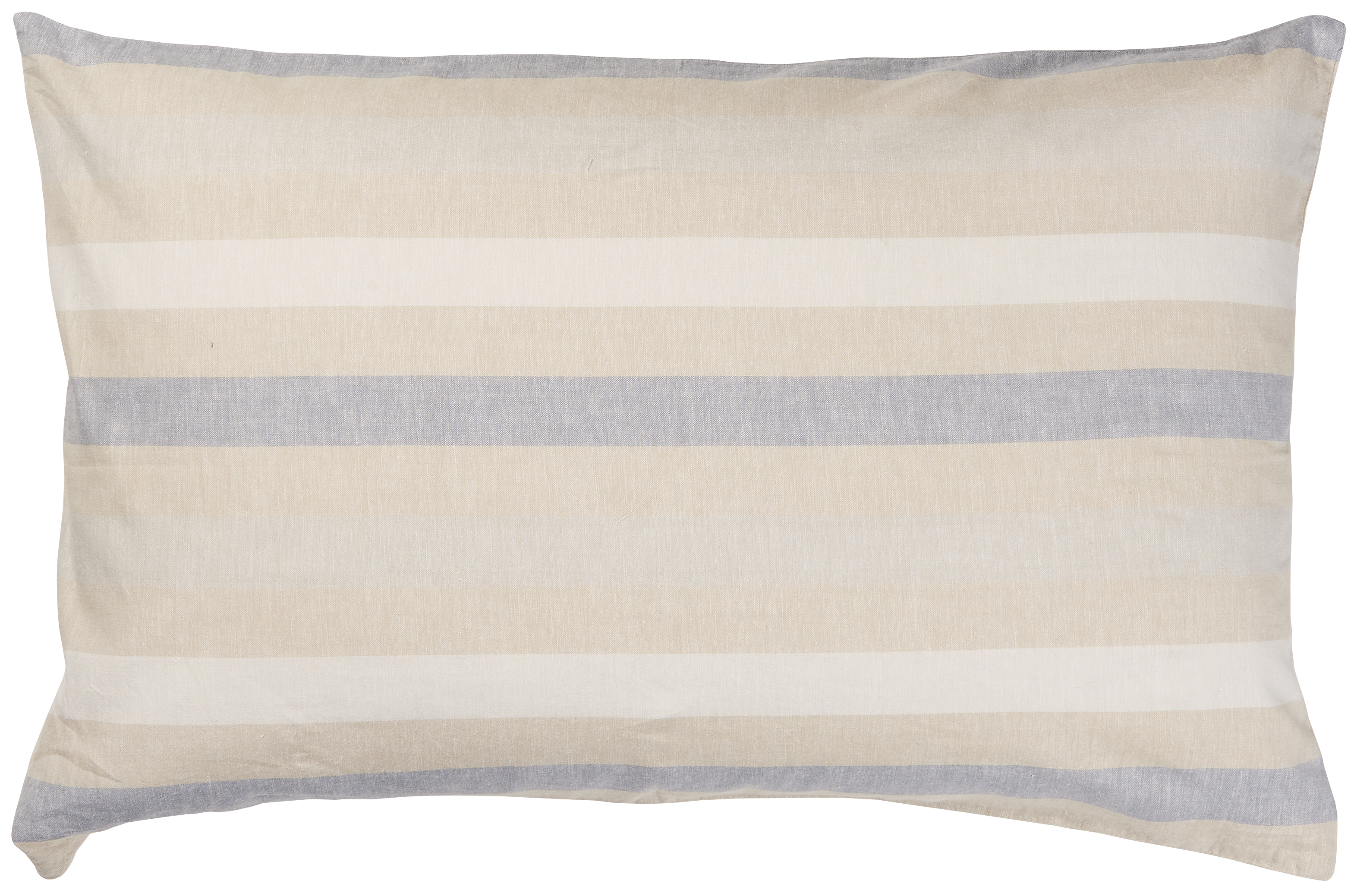 Kussenhoes | Naturel met wit en blauw gestreept | IB Laursen