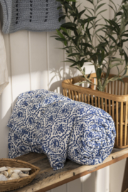Dik gewatteerd plaid  | Donkerblauw met wit | Één persoons | IB Laursen