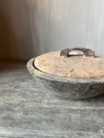 Unieke houten bak met deksel S nr.1