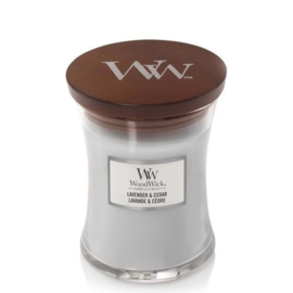 WoodWick candle lavender & cedar