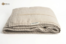 Pure linnen bedloper naturel strepen