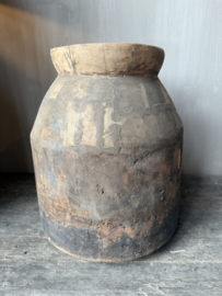 Nepalese houten pot XL nr.5