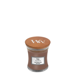 WoodWick candle stone washed suede