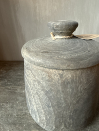 Luksa houten pot met deksel Munir S