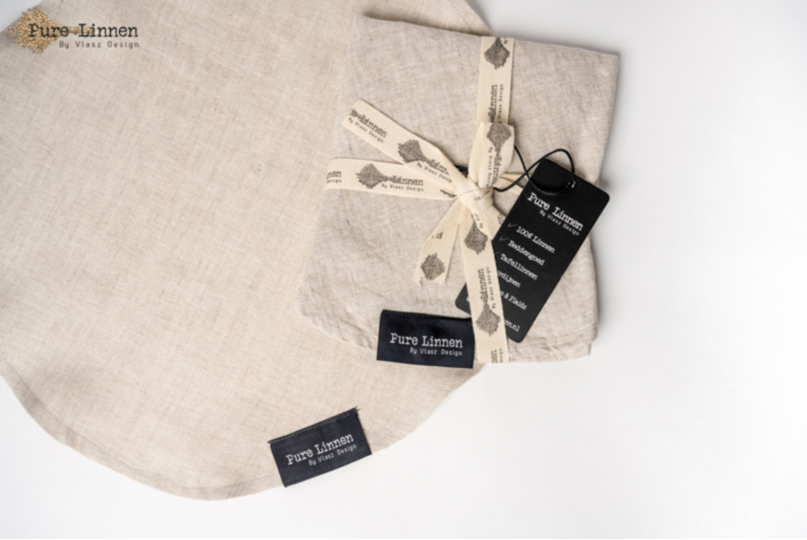 Pure Linnen placemat Eve rond naturel set van 2