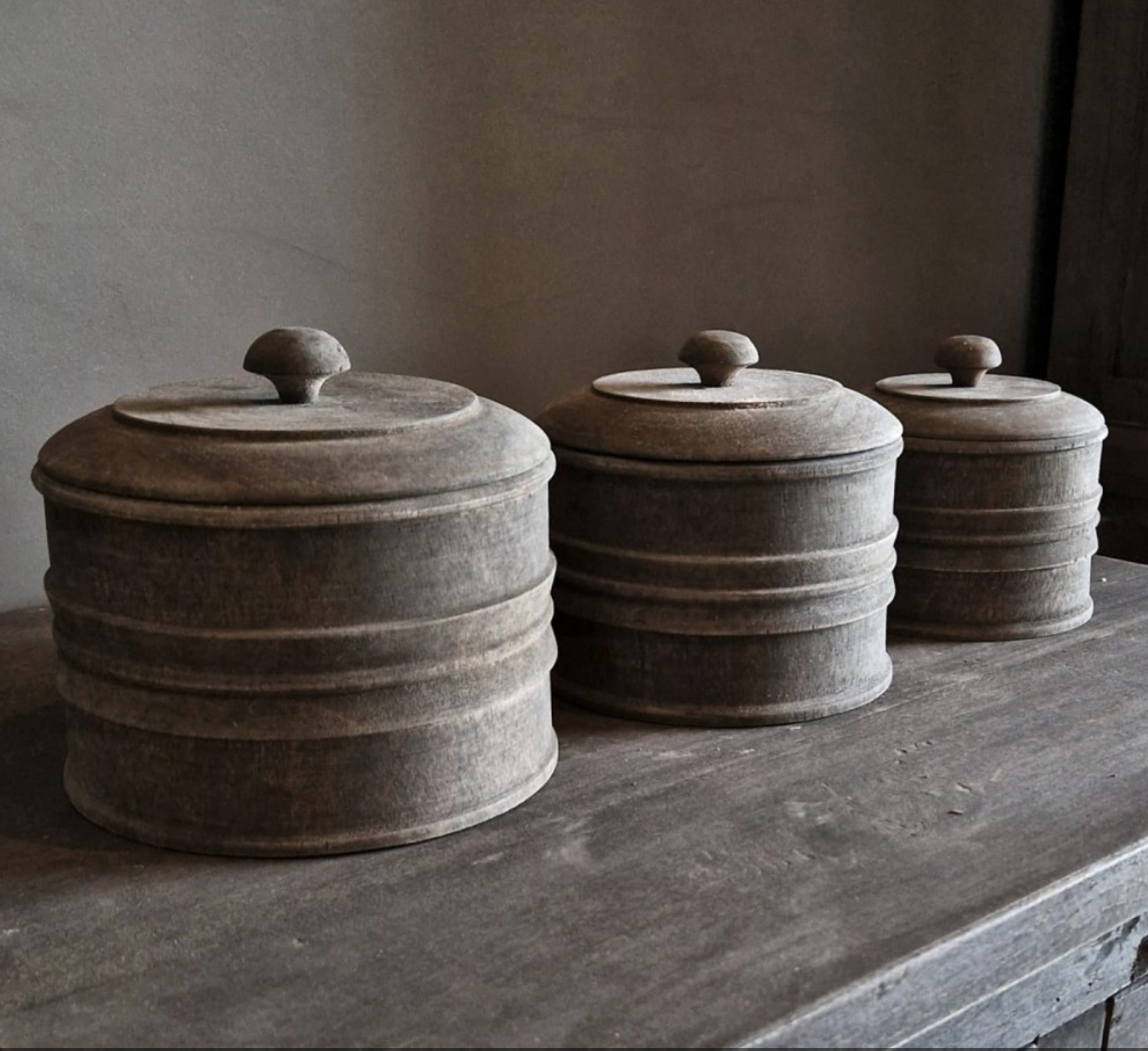 Houten pot met deksel Dimas L