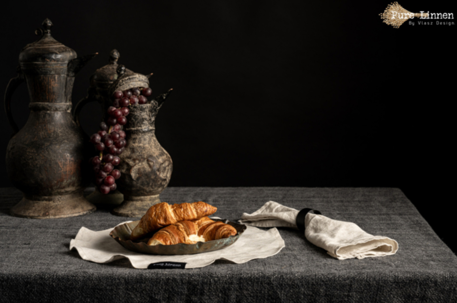 Pure Linnen placemat Eve rond naturel set van 2