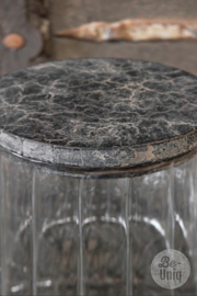 Glazen voorraadpot bewerkt medium