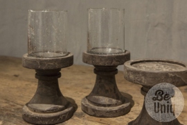 Waxinehouder Isa glas op voet India