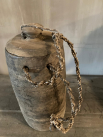 Nepalese houten kruik met deksel nr.93