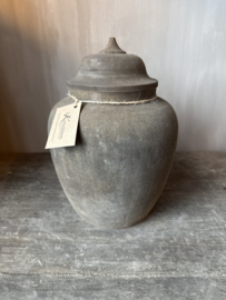 Luksa houten pot met deksel Liana