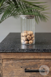 Glazen voorraadpot bewerkt large