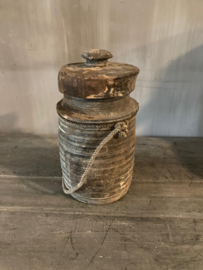 Nepalese houten kruik met deksel nr.91