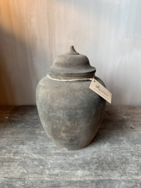 Luksa houten pot met deksel Liana