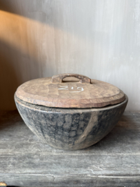 Unieke houten bak met deksel L nr.2