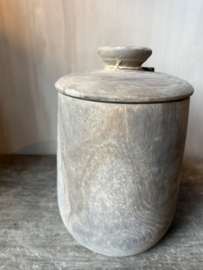 Luksa houten pot met deksel Munir L