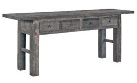 Driftwood console long top met lades