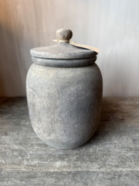 Luksa houten pot met deksel Halima L