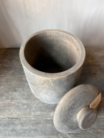 Luksa houten pot met deksel Munir L