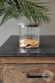 Glazen voorraadpot bewerkt medium