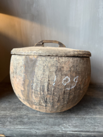 Unieke houten bak met deksel L nr.3