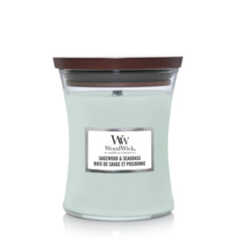WoodWick candle sagewood & seagrass