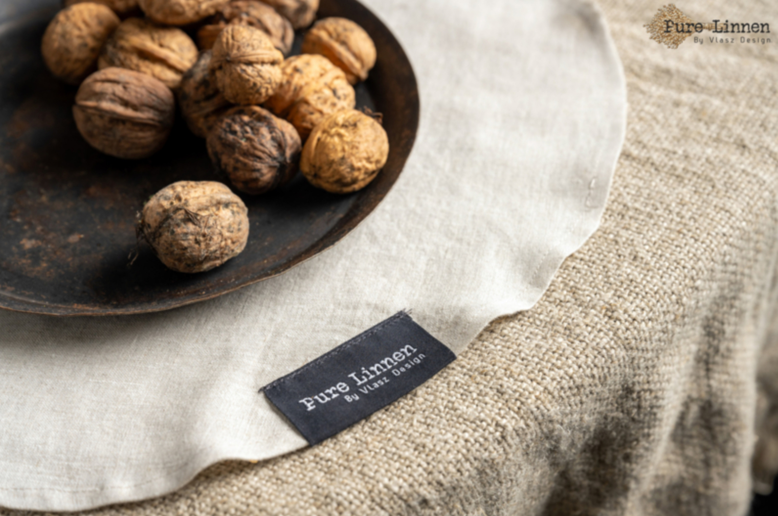 Pure Linnen placemat Eve rond naturel set van 2