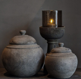 Luksa houten pot met deksel Abdur medium