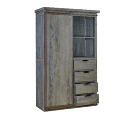 Driftwood kast sliding door maxi met 4lades en 2OS