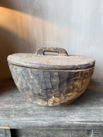Unieke houten bak met deksel L nr.4